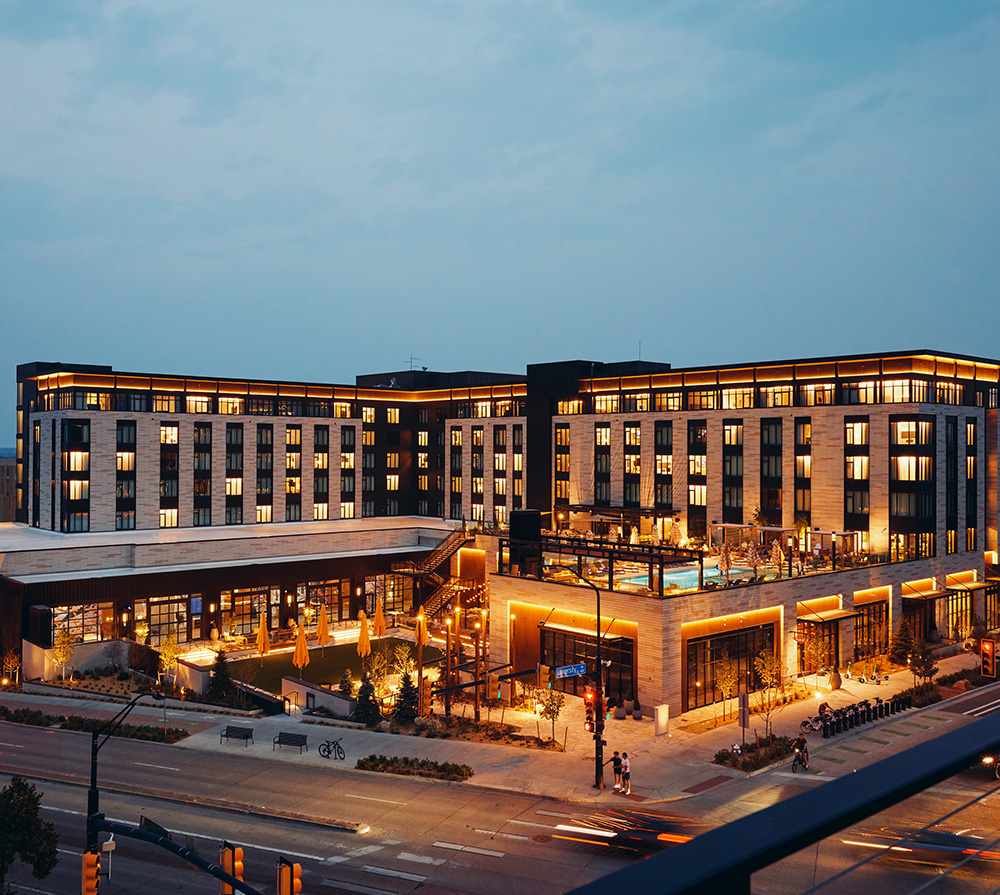 exterior of limelight hotel building